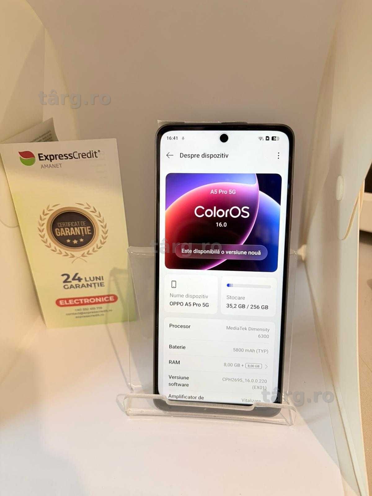 Telefon Oppo A5 Pro 5G 8/256Gb (Ag1 Alexandru B54076) Garantie 2 ani!