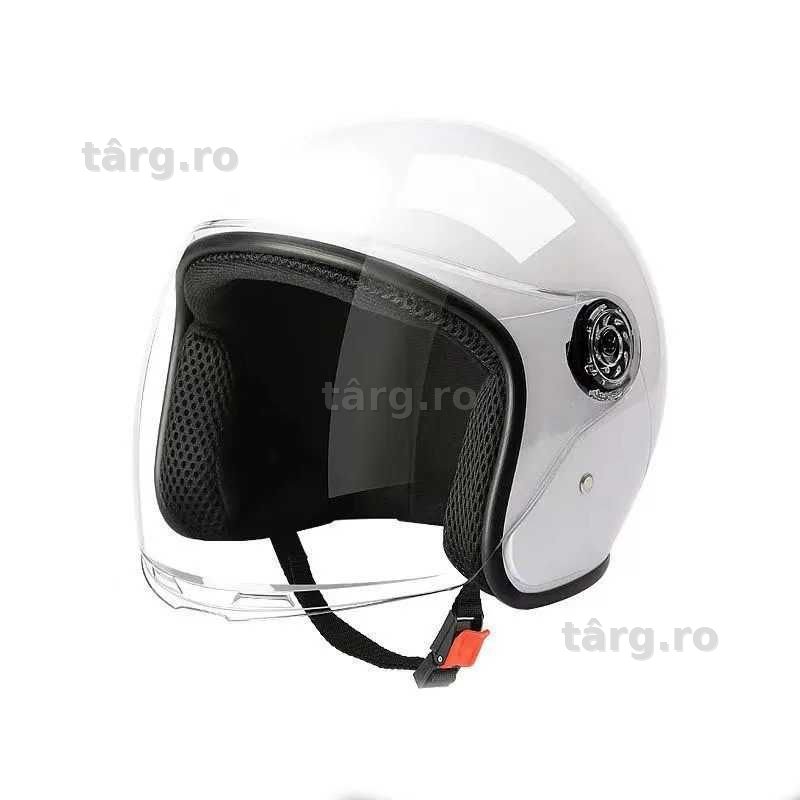 Casca Moto/Scuter unisex, marime universala, viziera detasabila, Alb