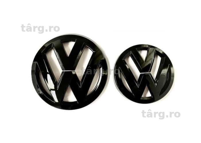 Set 2 Embleme Fata Spate Negru Lucios Volkswagen VW Passat B8, 2016-18