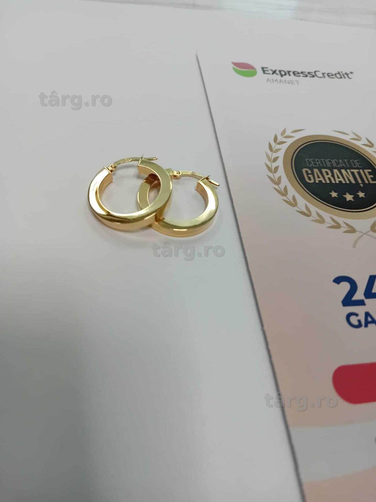 (Ag330 Cercei Aur 18K/Garantie 2 ani