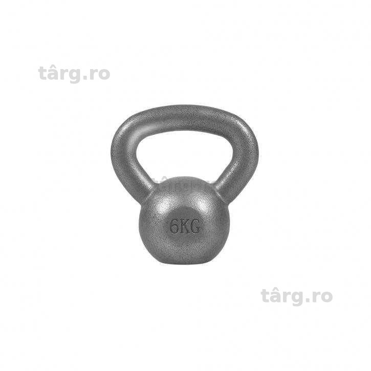 Kettlebell din fier 6 kg Gorilla Sports, gri si negru