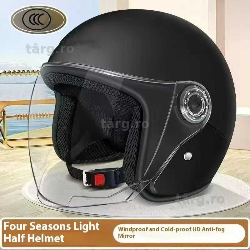 Casca moto/scuter unisex, marime universala, Neagra 2