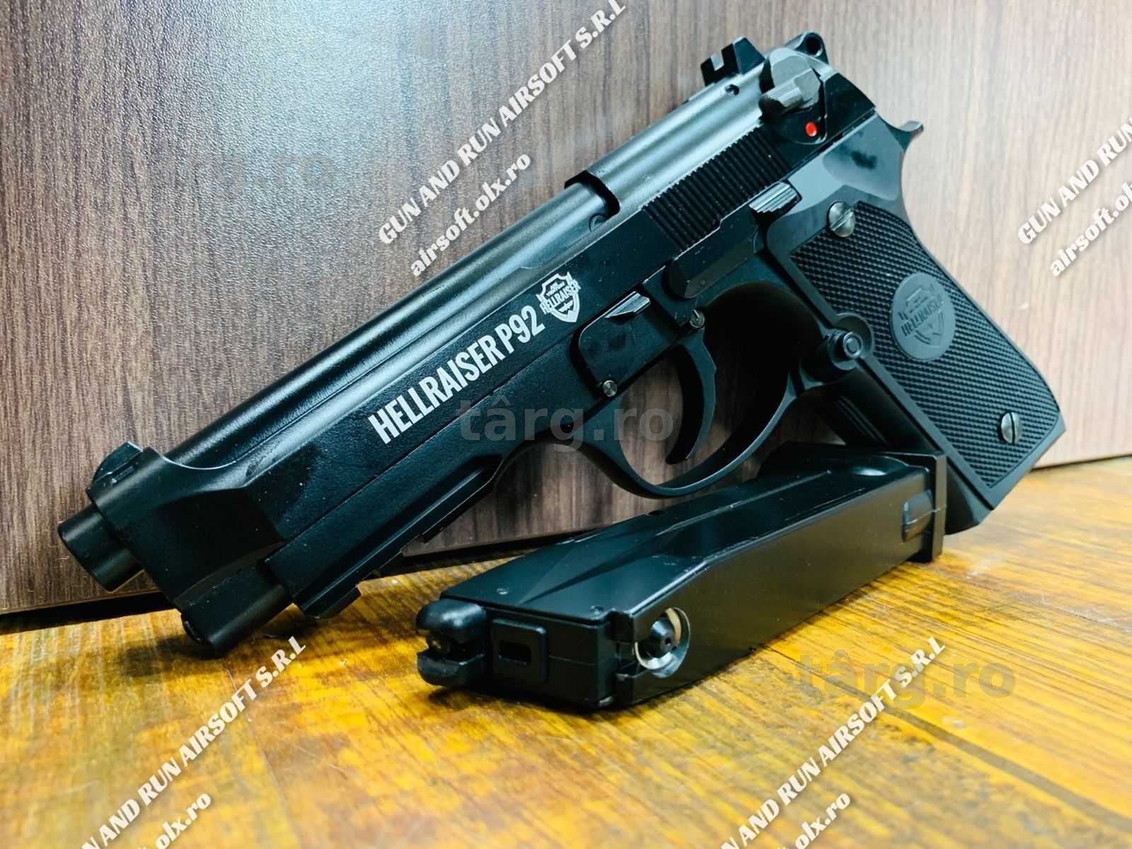 Pistol Airsoft Metalic (MODIFICAT 4.6!) Co2 Semi-Auto + Munitie Gaz