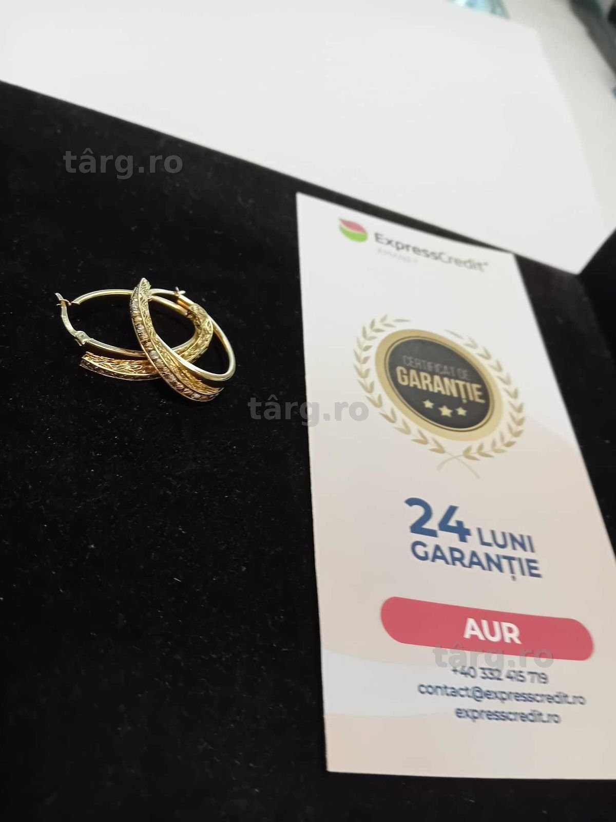 (Ag33) Cercei Aur 14K/Garantie 2 ani