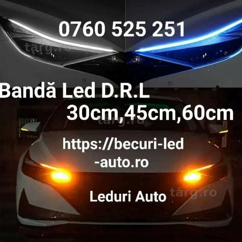 Bandă Led D.R.L.flexibilă  30cm/45cm/60cm(Lumină de zi/Semnalizare)
