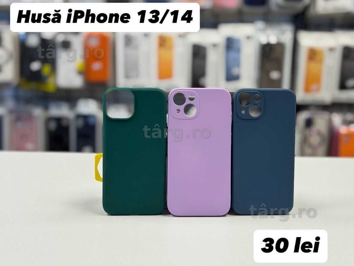 Husa silicon, folie, cablu, incarcator iPhone 14/13 2