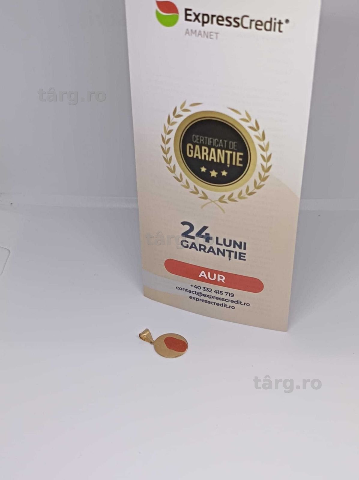 Pandant Medalion Aur 14K 0.86 (Ag4 Dacia B.52281) Garantie 2 ani