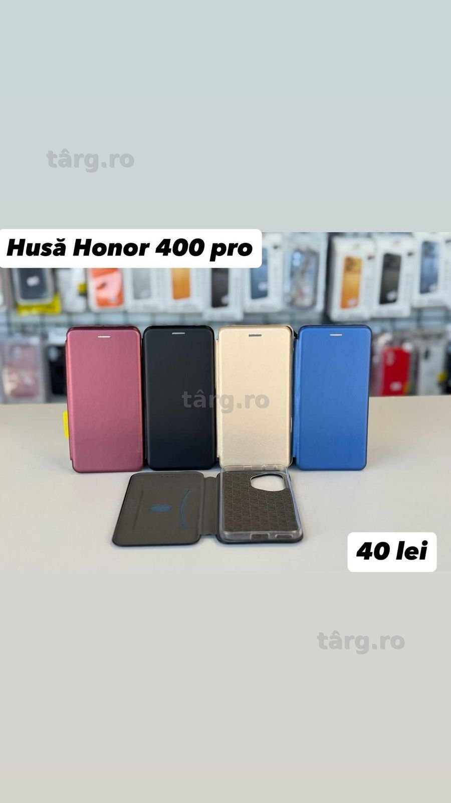 Husa tip carte , folie, cablu, incarcator Honor 400 Pro 2