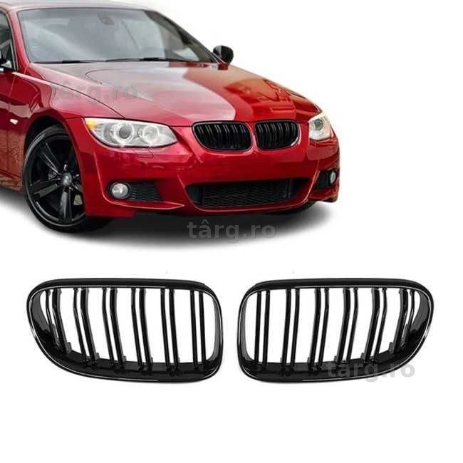 Grile Duble Bara Fata Nari M Style BMW E92 E93 LCI FACELIFT// NON FACELIFT, Negru Lucios