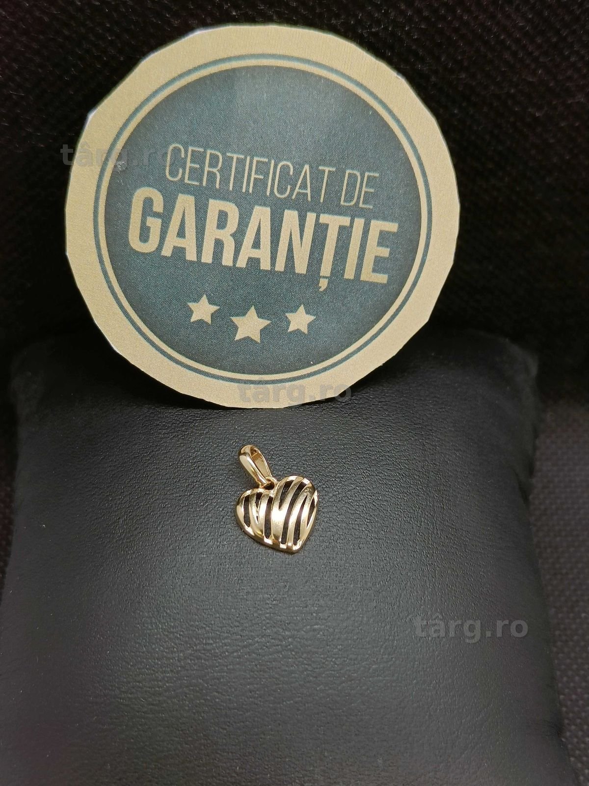 Medalion inimioara aur 14K 0.69g (Ag16 Moldova b32472.2) - Garantie 2 ani! 2