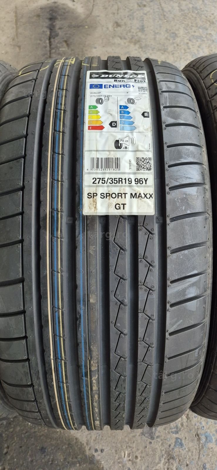 2 anvelope vara runflat noi Dunlop 275/35/19.Pret/bucata 2