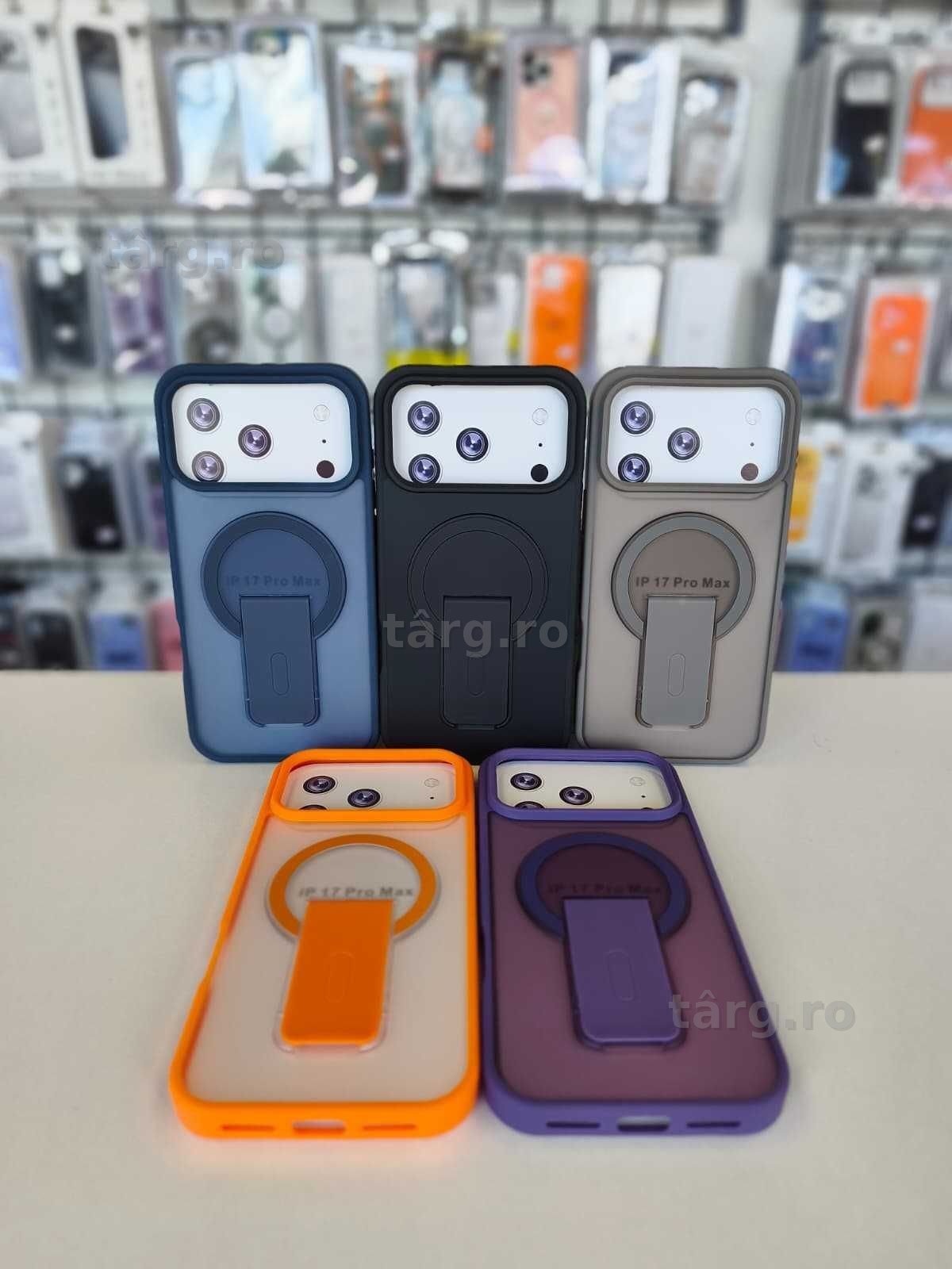 Husa de protectie cu MagSafe si Suport Birou Pliabil pentru iPhone 17 Pro Max