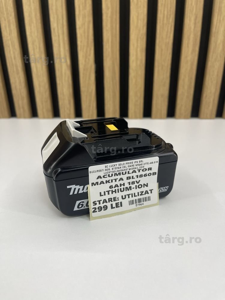 Acumulator Makita Bl1860B / 6AH 18V / FACTURA / GARANTIE #57964