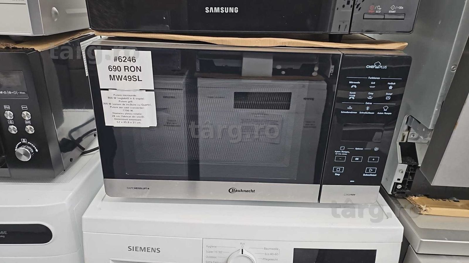 Cuptor cu microunde 5-în-1 Bauknecht Chef Plus MW 49 SL - Premium, Convecție, Crisp, Aburi +Factura +Garantie 12 luni