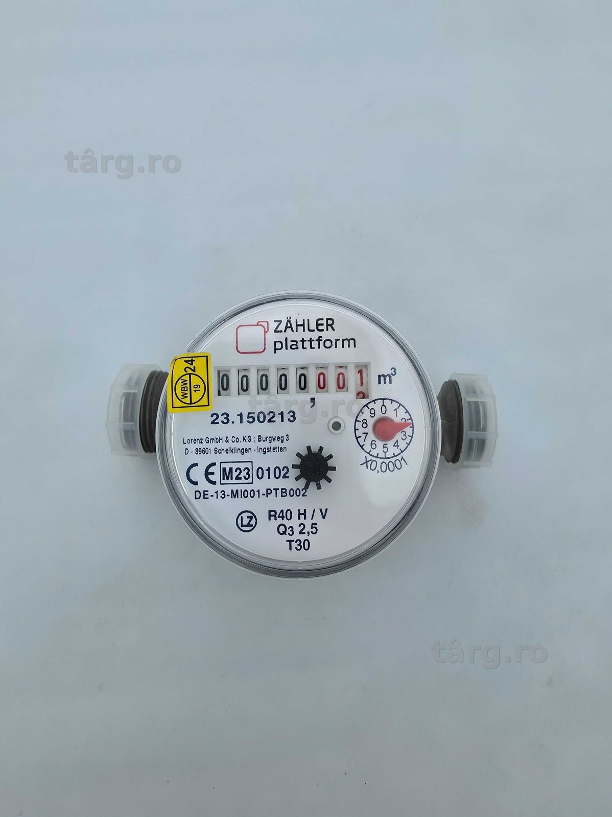 Contor de apă / apometru Zahler plattform Made in Germany Qn 2.5, conexiune 1", lungime 130 mm