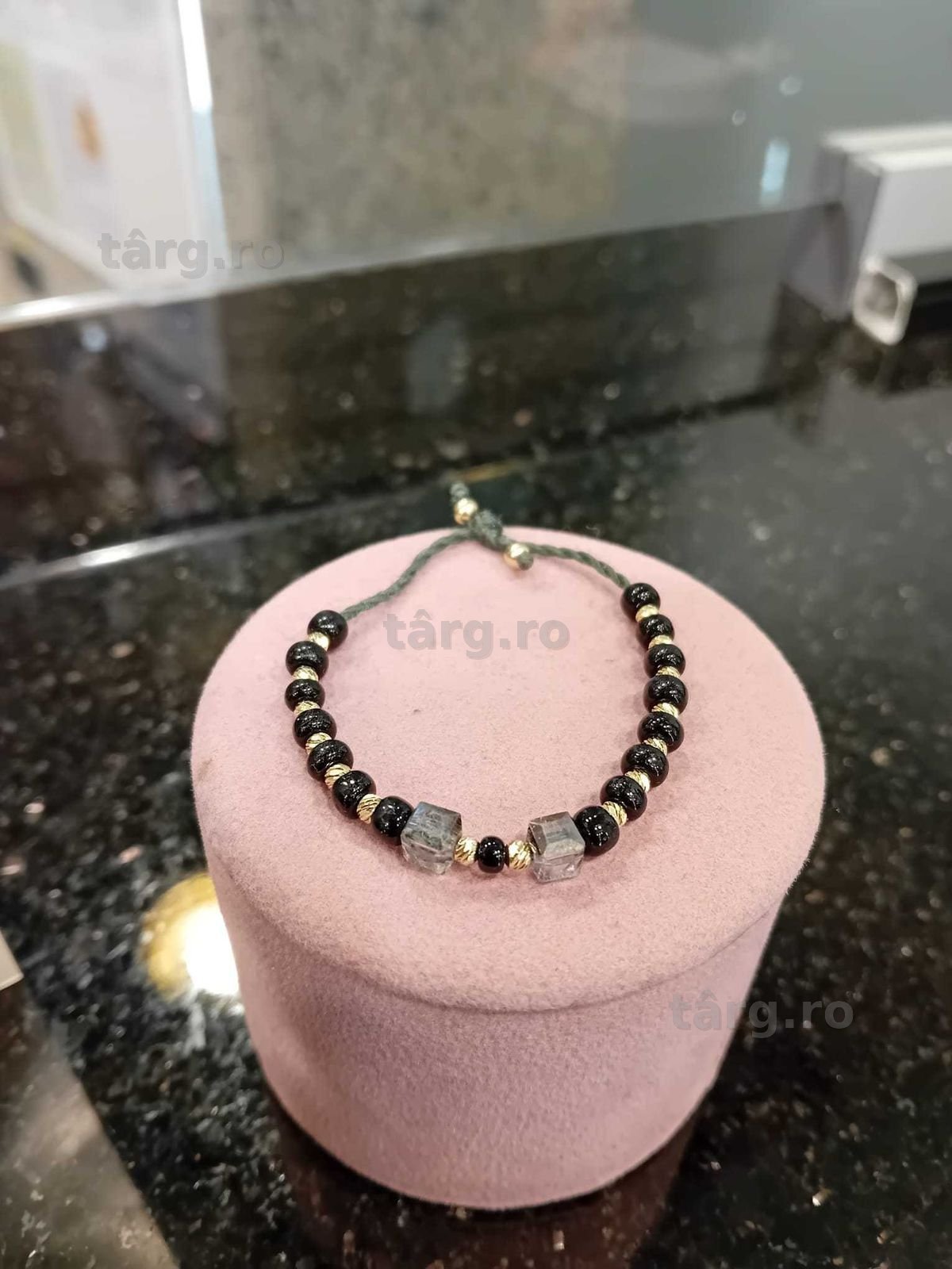 Bratara su snur si bile aur 14k (Iulius Mall)(B-113) Garantie 2 ani! 2