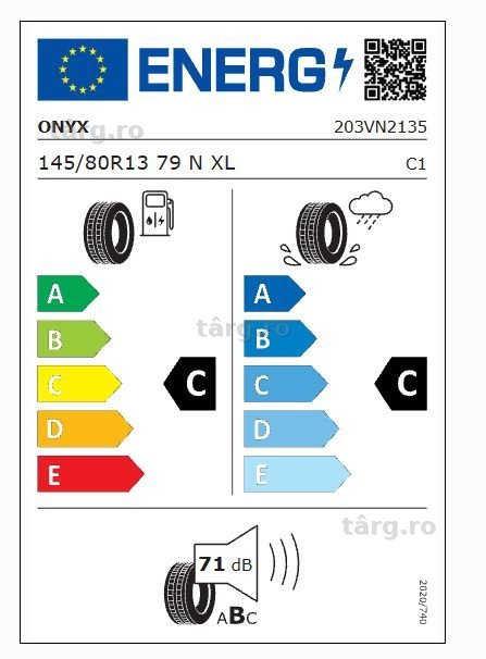 145/80 R13  79N XL ONYX Anvelope remorca M+S 2