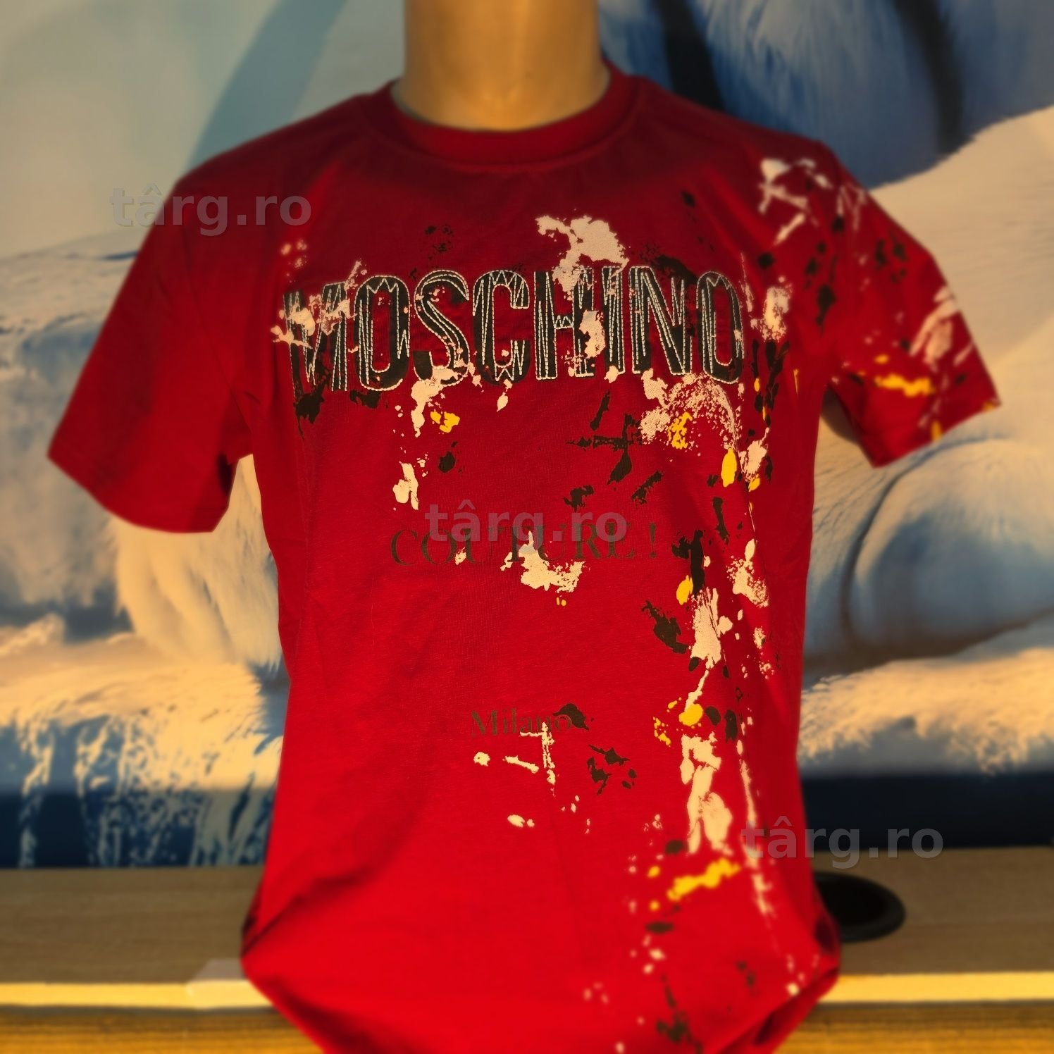 Tricou Moschino roșu, bumbac si elastan. Marimea S. Farfetch