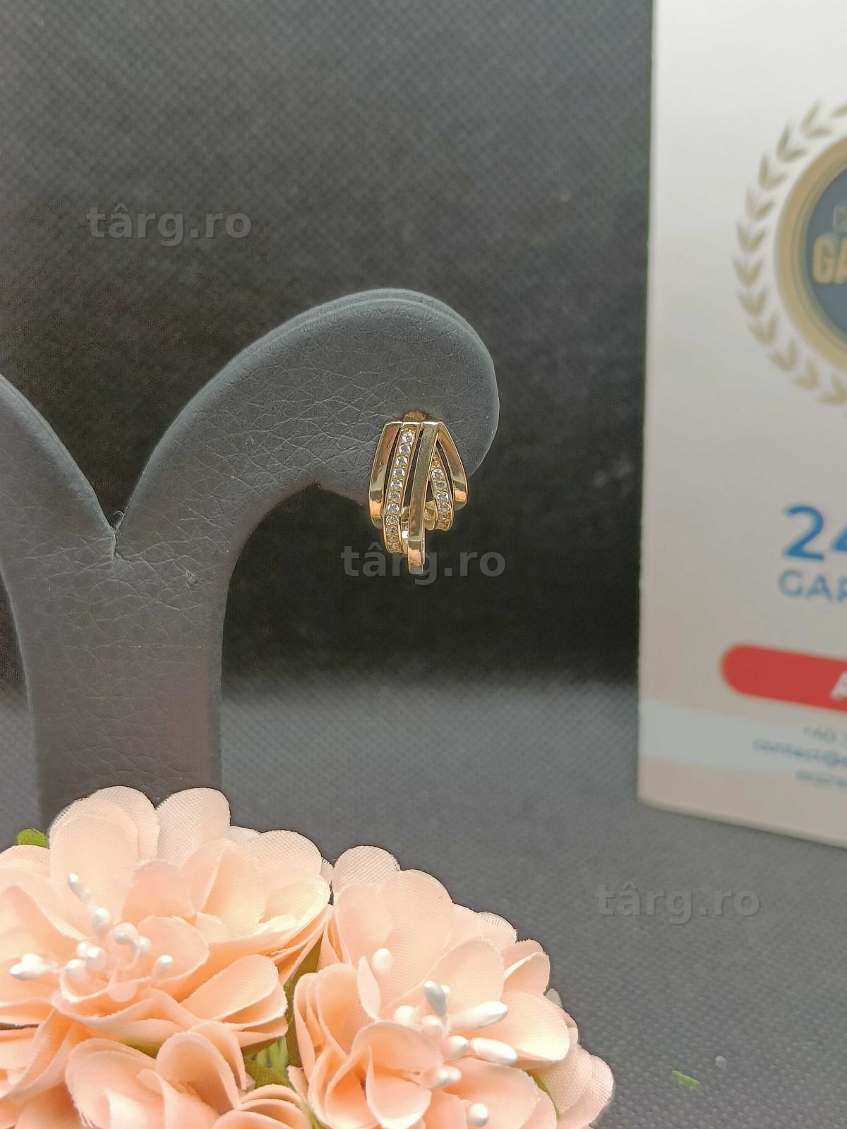 Cercei aur 14K 3.63g (Ag16 Moldova b32276) - Garantie 2 ani! 2