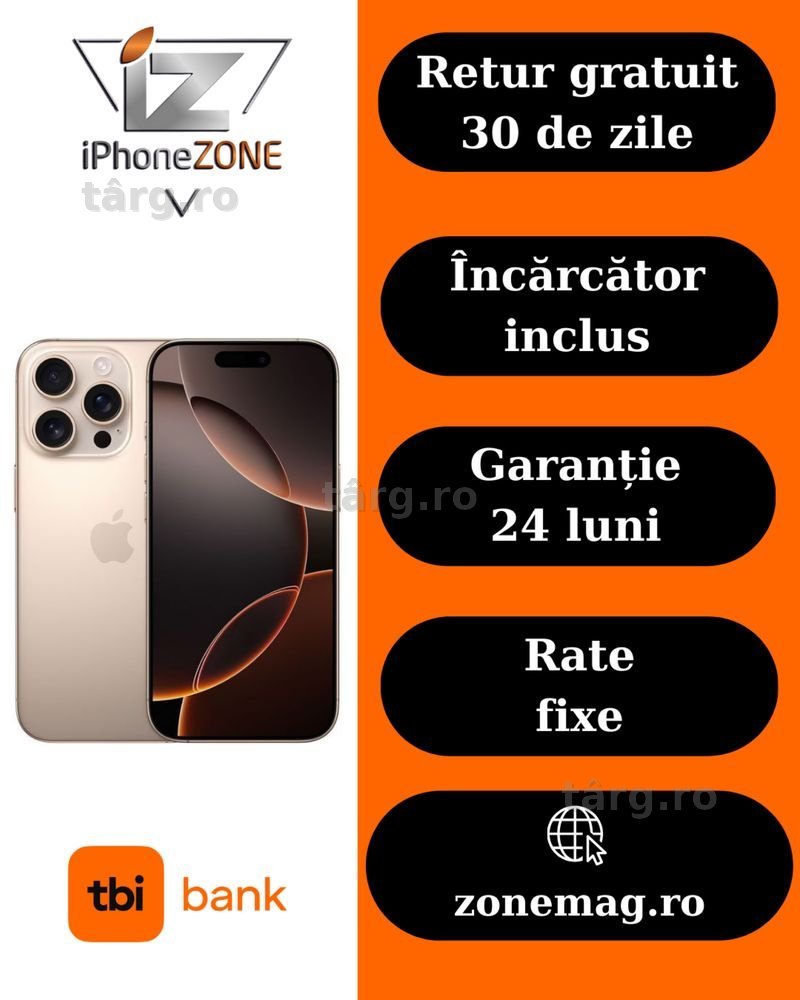 Iphone 16 Pro 256GB 100% Garantie Rate BuyBack - zonemag.ro