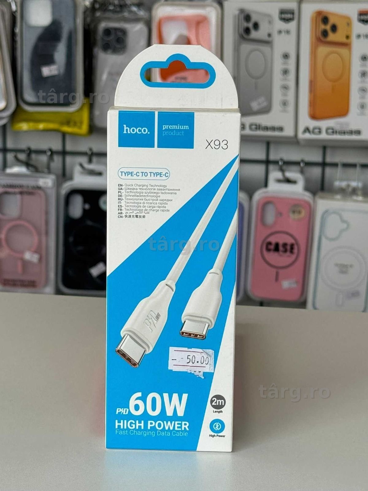 Cablu Date Si Incarcare Rapida USB-C - USB-C,  60W, 1m