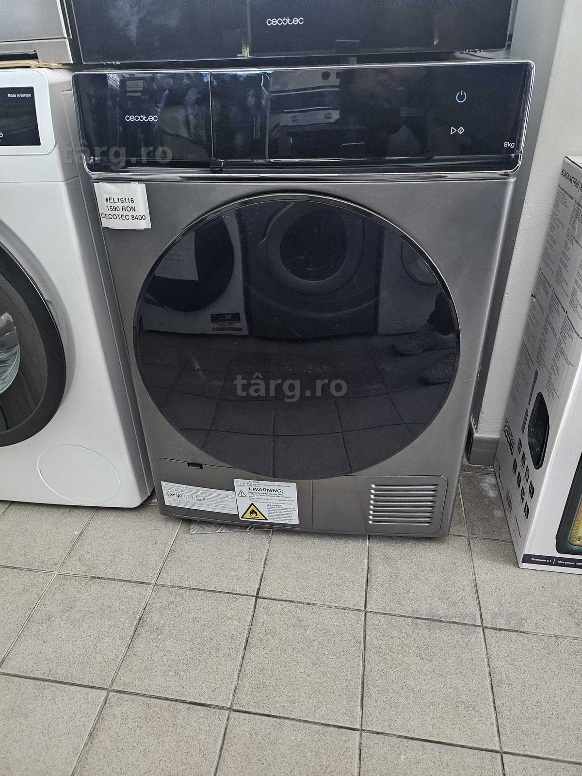 Uscător de rufe Cecotec Bolero DressCode Dry 8400, 8 kg, Motor Inverter + Factura + Garantie 12 luni