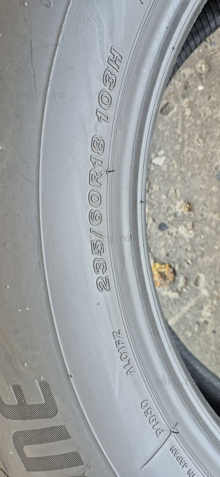 4 anvelope vara ca noi Bridgestone 235/60/18,dot 2022.Pretul este pe bucata. 4