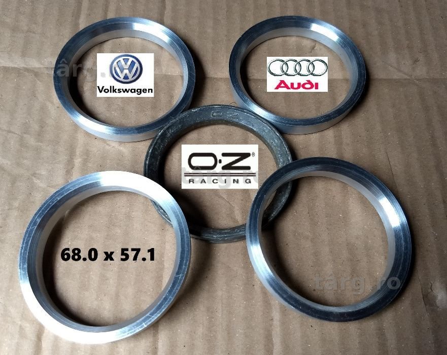 Inele de centrare aluminiu Jante OZ la ∅ 57.1 pt. VW Audi Seat Skoda
