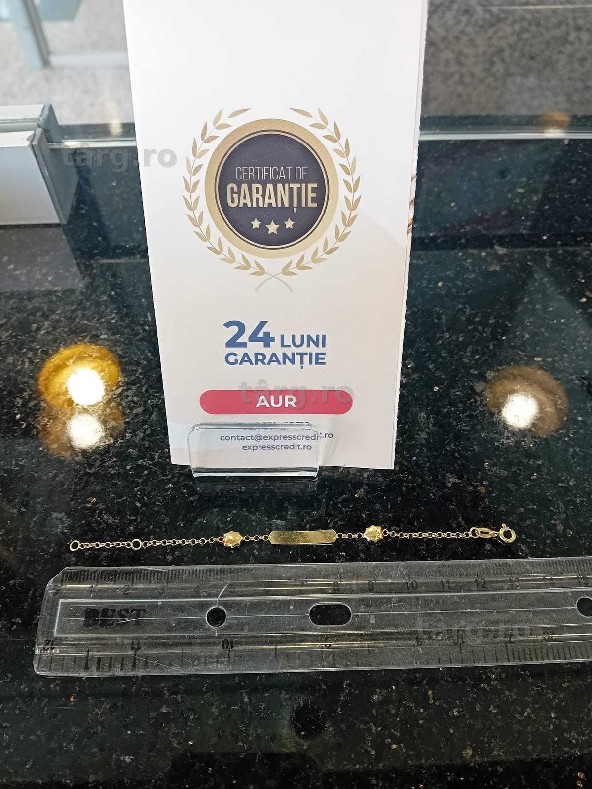 Bratara copii cu buburuze aur 14K 1.81g 13.5cm (Iulius Mall)(B-337) Garantie 2 ani! 2