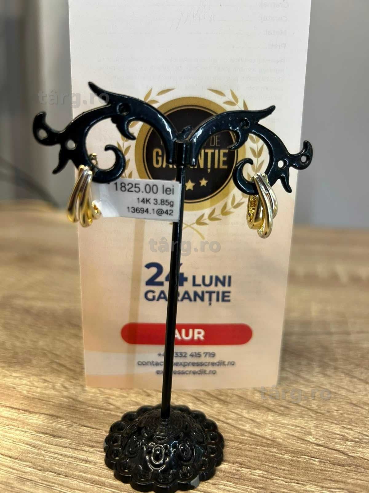 (AG42)Cercei Aur 14K 3.85g (B.13694) *GARANTIE 24 LUNI*