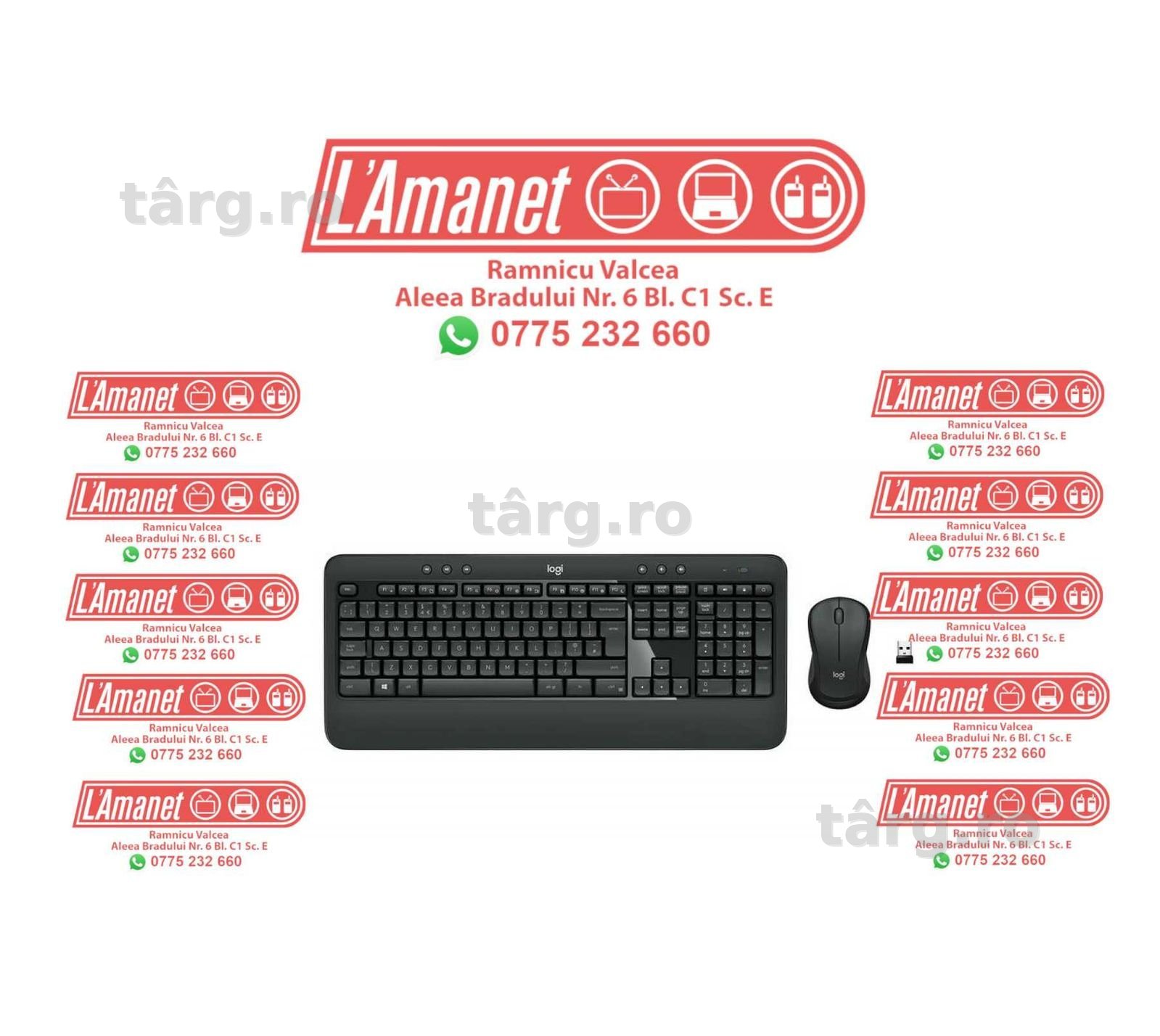 Kit tastatura + mouse Logitech MK540 Wireless, layout DE, Negru