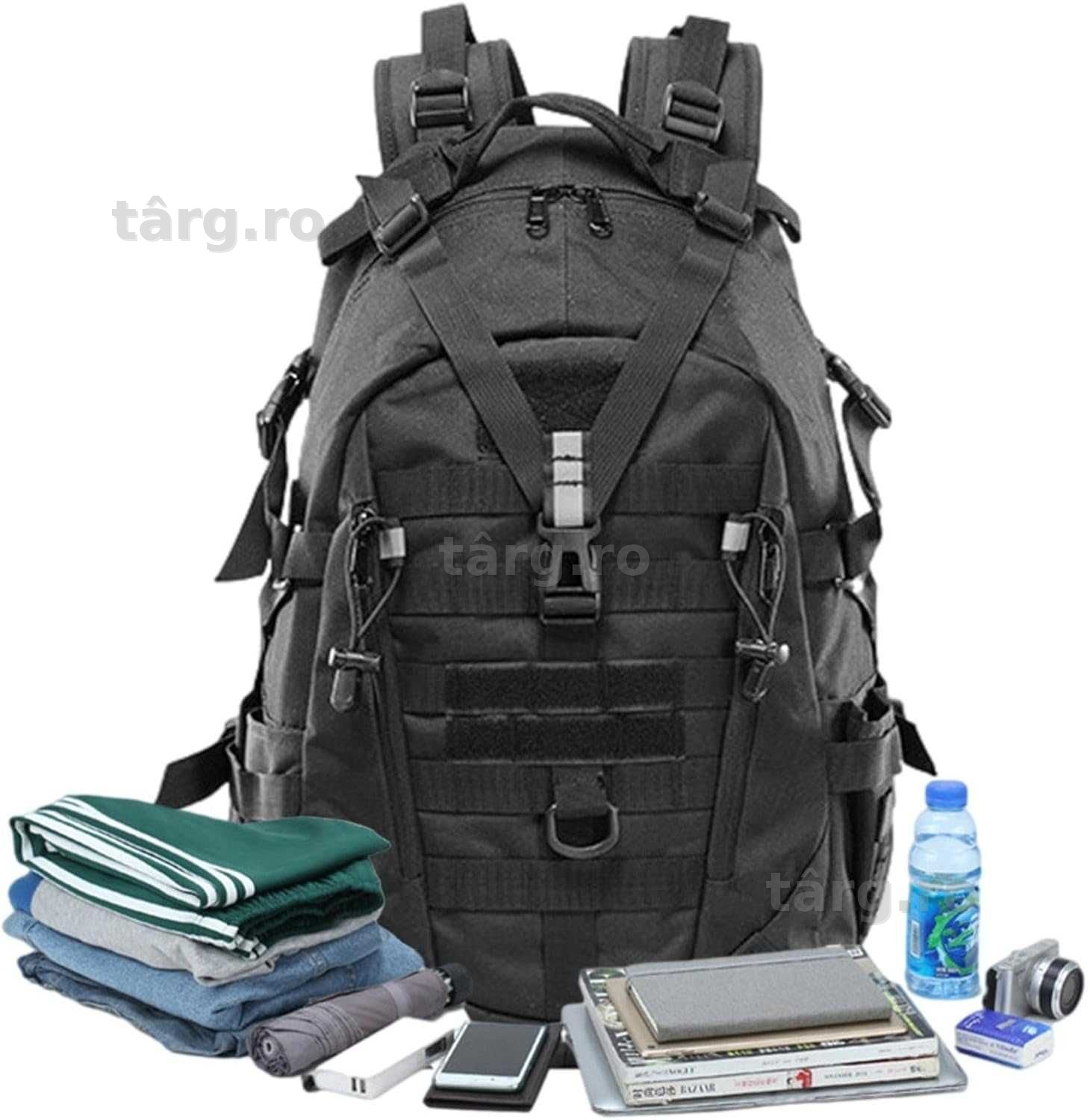 Rucsac tactic militar 30L impermeabil sistem MOLLE negru