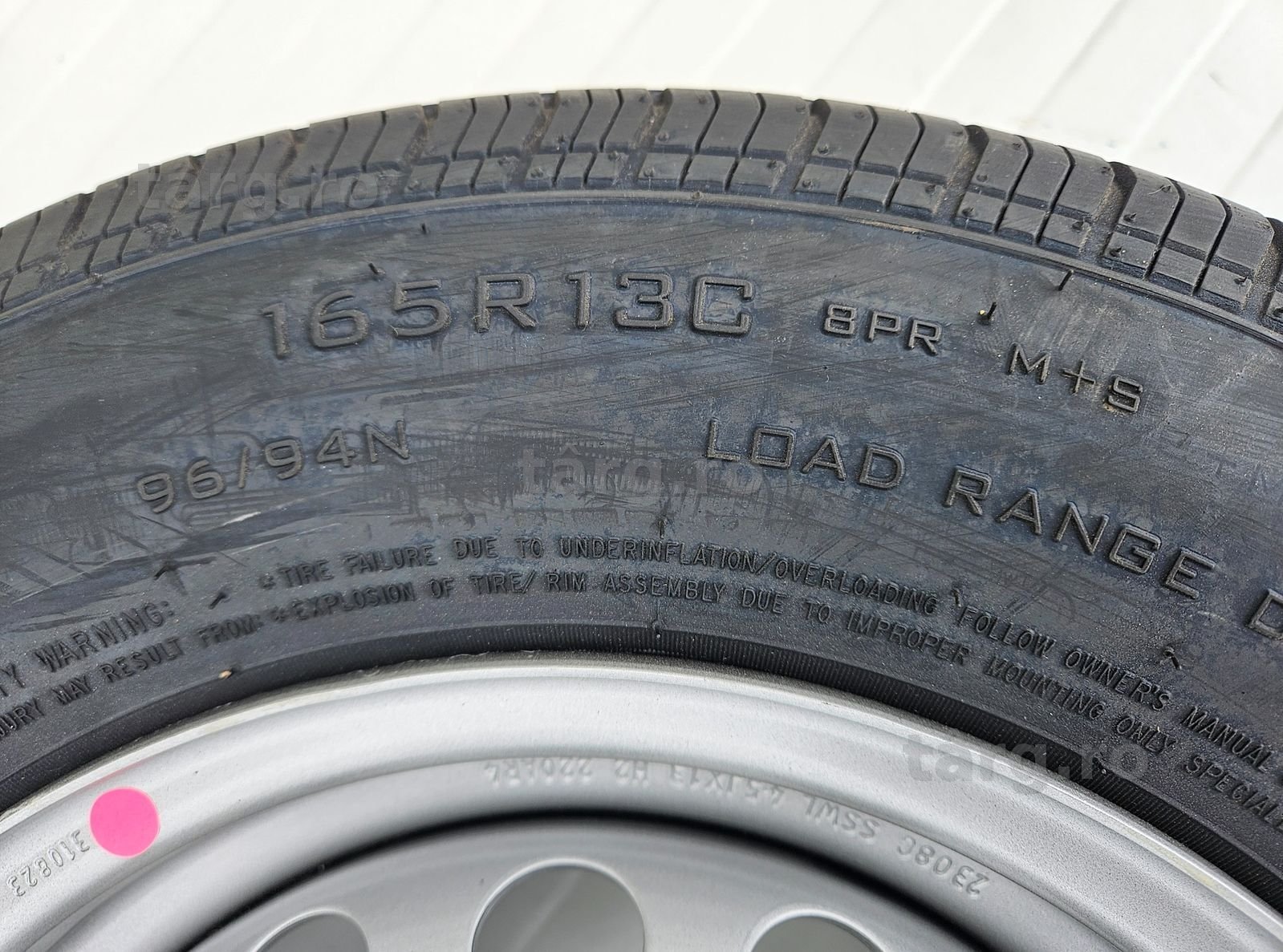 Roata completa remorca 165 R13C Anvelopa SECURITY M+S pe Janta 4.5Jx13 3