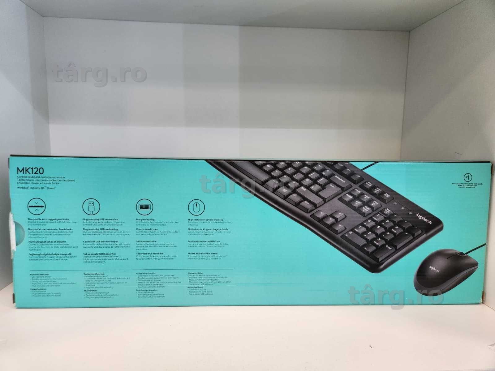 Kit Tastatura si Mouse cu fir Logitech MK120 USB QWERTY (Ag8 Tudor/B75034) – Garantie 2 Ani! - Produs Nefolosit! 3