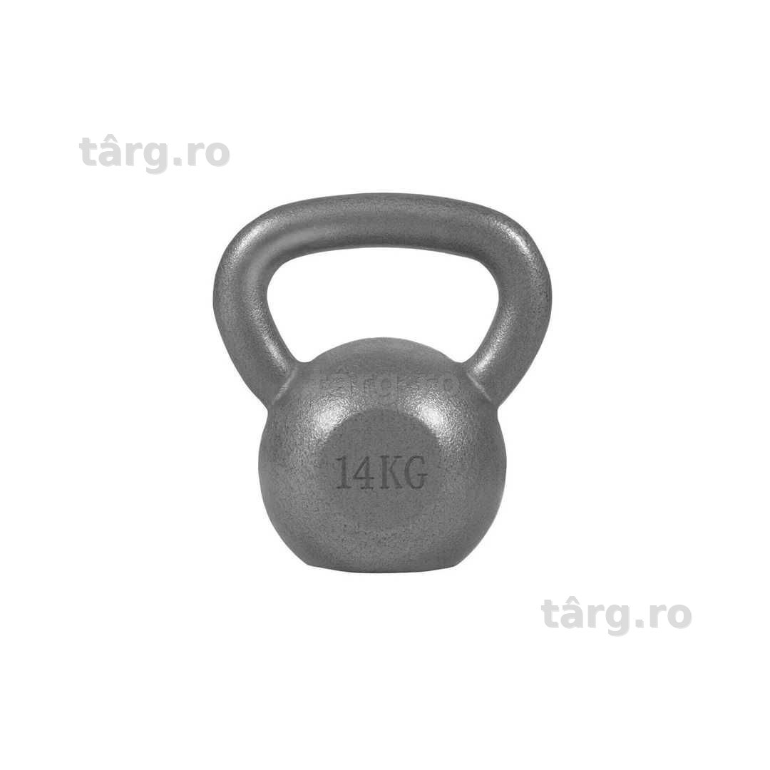 Kettlebell din fier 14 kg Gorilla Sports, gri si negru