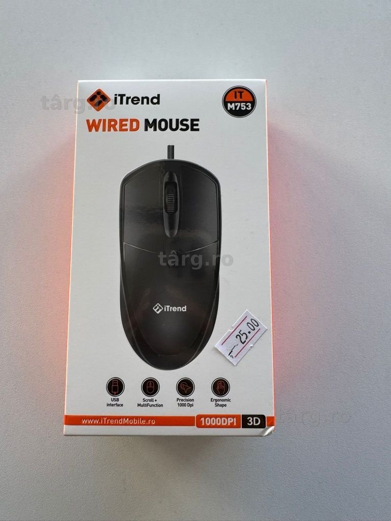 Mouse cu fir USB – plug & play, compatibil PC & laptop 2