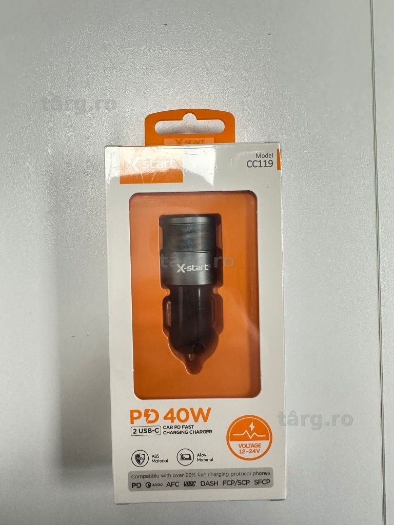 Incarcator Auto Fast Charge, 40W, Mufe Tip C 2