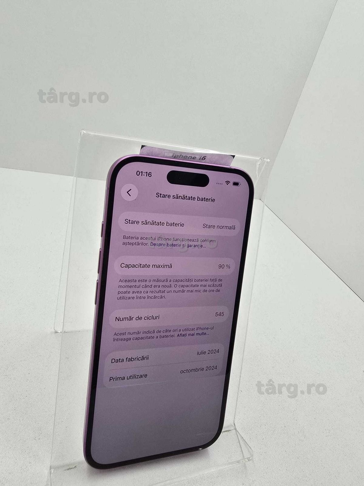 Iphone 16 128Gb 90% bateria (Ag25 Belvedere B.42911)-Garantie 2 Ani! 3
