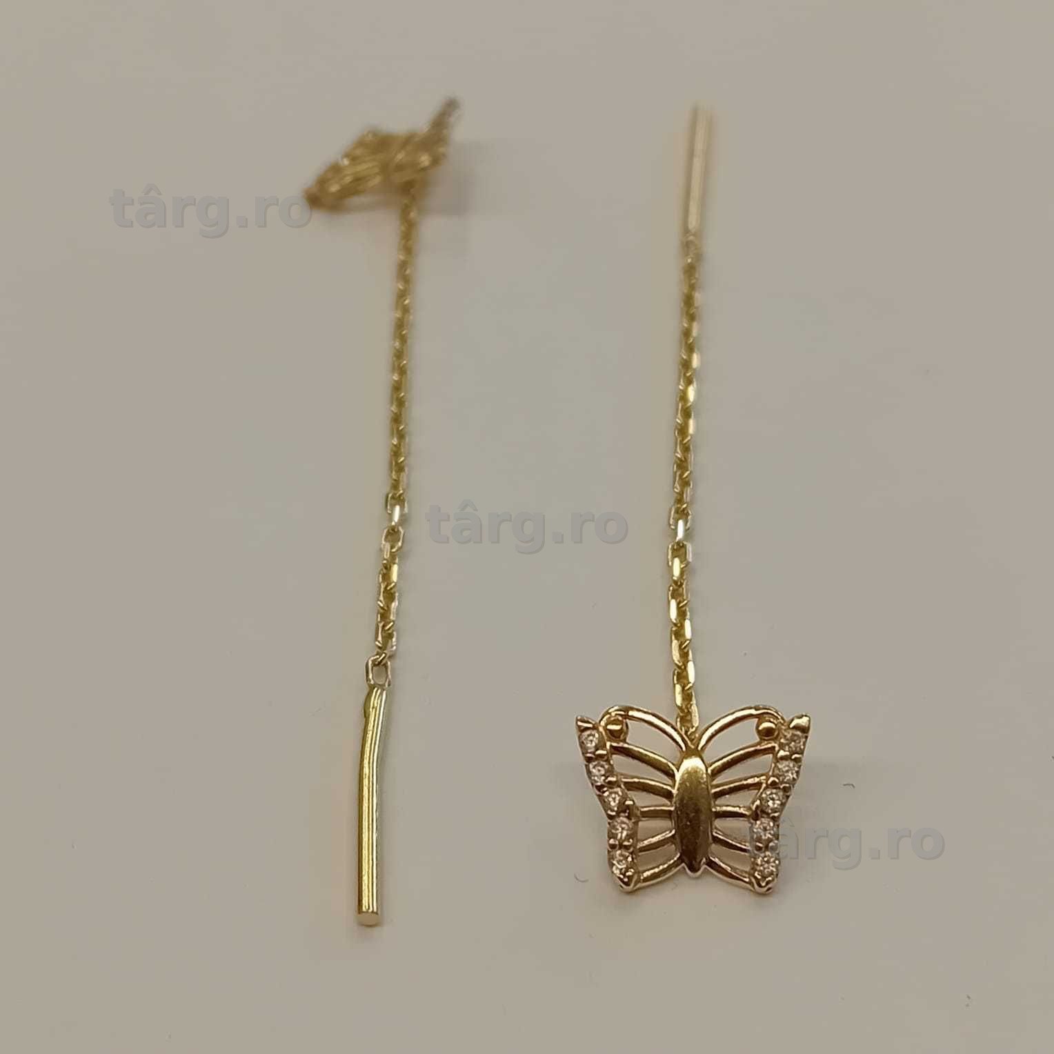 Cercei aur 14k (ag49 Esplanada b.7687) Garantie 2 Ani 2
