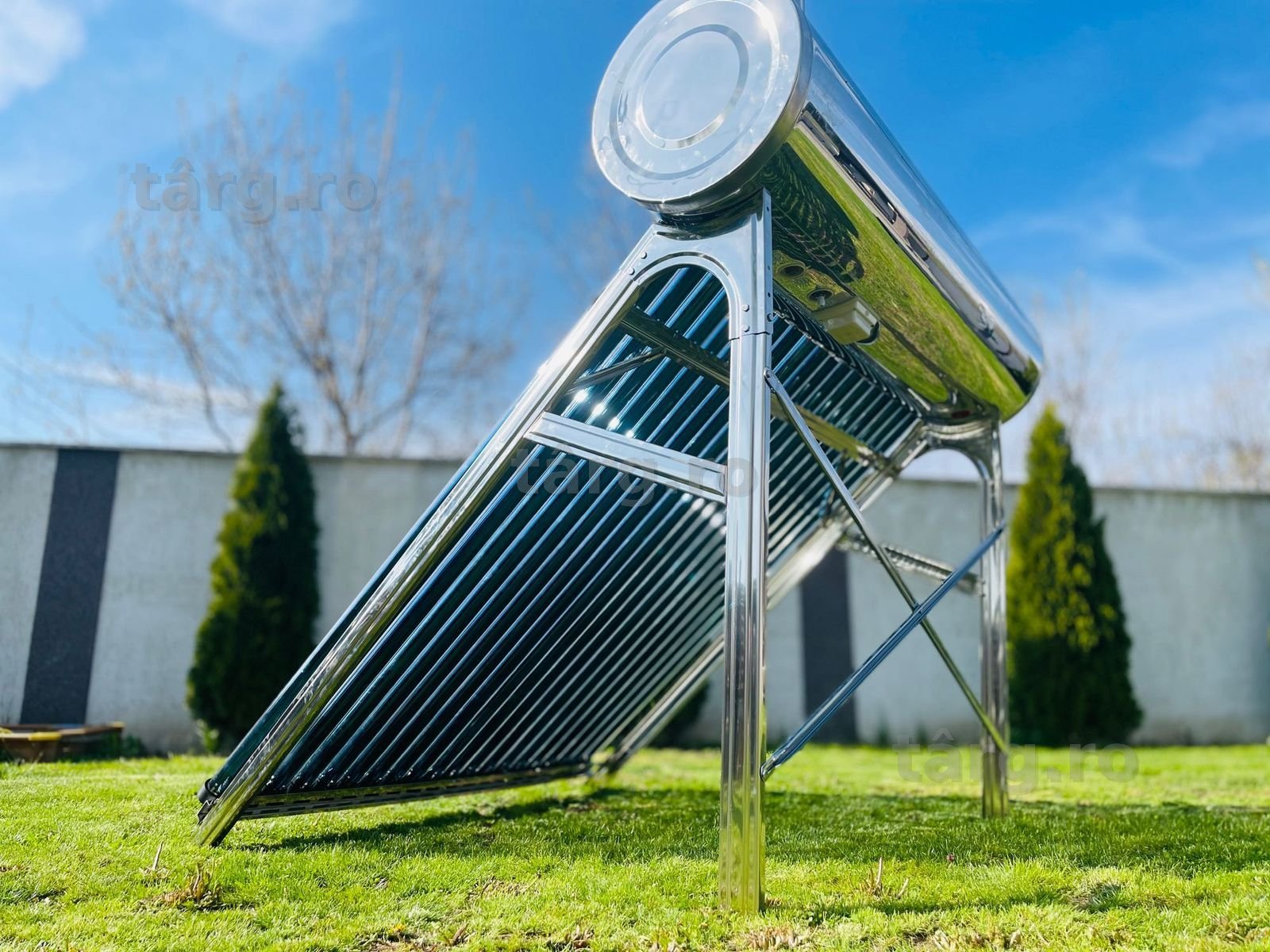 Panou Serpentina Solar apa calda Presurizat Cu 150L INOX 15 tuburi