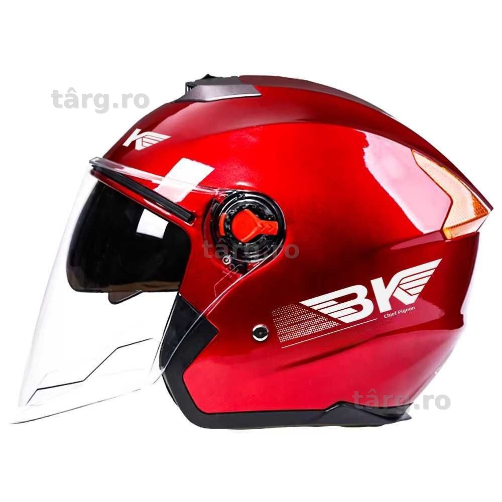 Casca Moto/Scuter/ATV, viziera dubla, marime universala, Rosu
