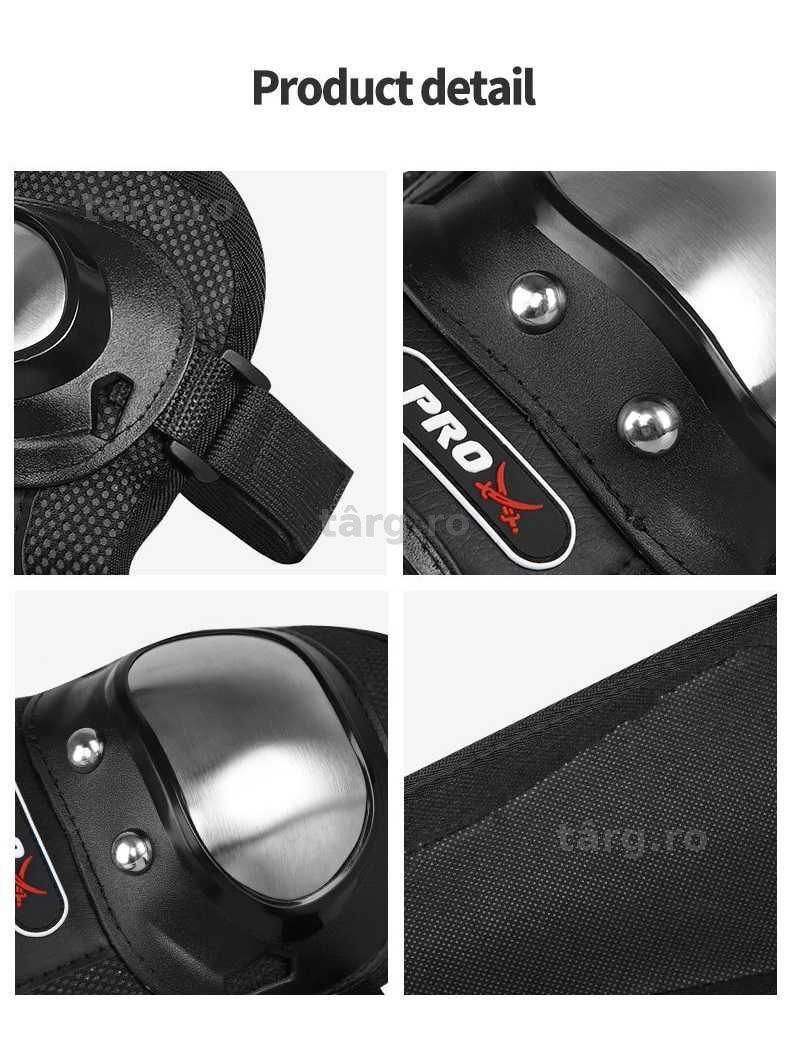 Set Protectii Moto pentru Genunchi si Coate, Usoare, Confortabile, Pentru Moto, Scuter, Bicicleta Negru 5