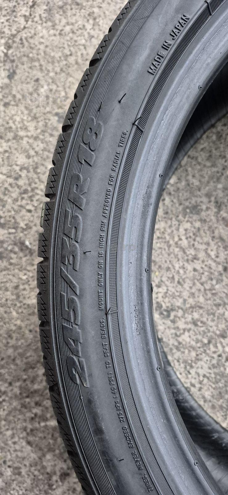 4 anvelope iarna,fata Continental 225/40/18,spate Toyo  245/35/18. 8