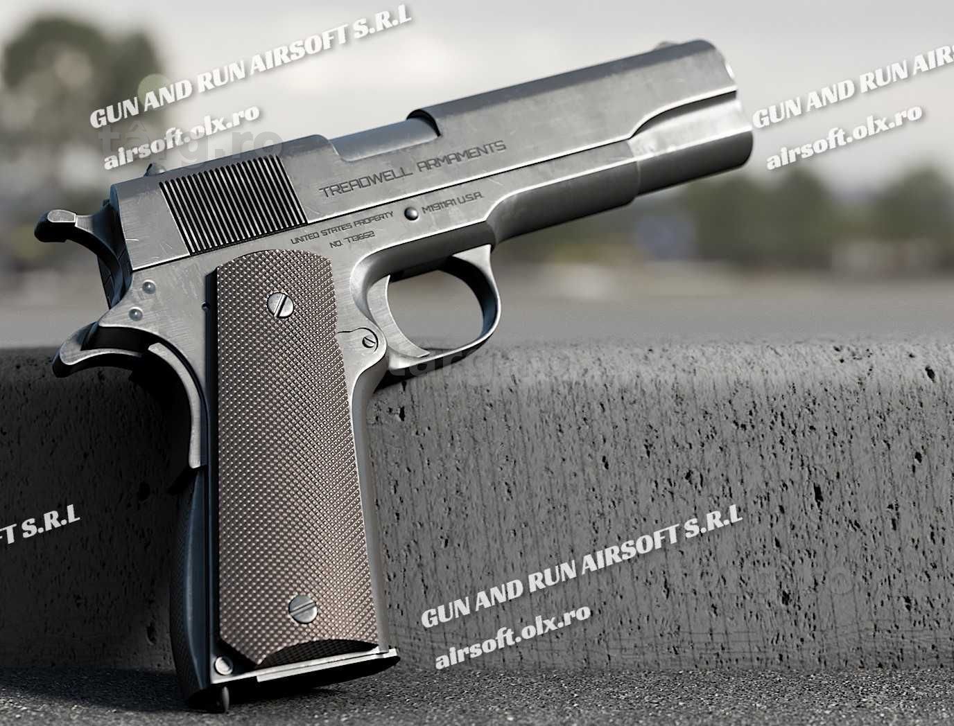 Pistol *Putere Modificata 5J REAL* COLT 1911 (Airsoft GREU FULL METAL)