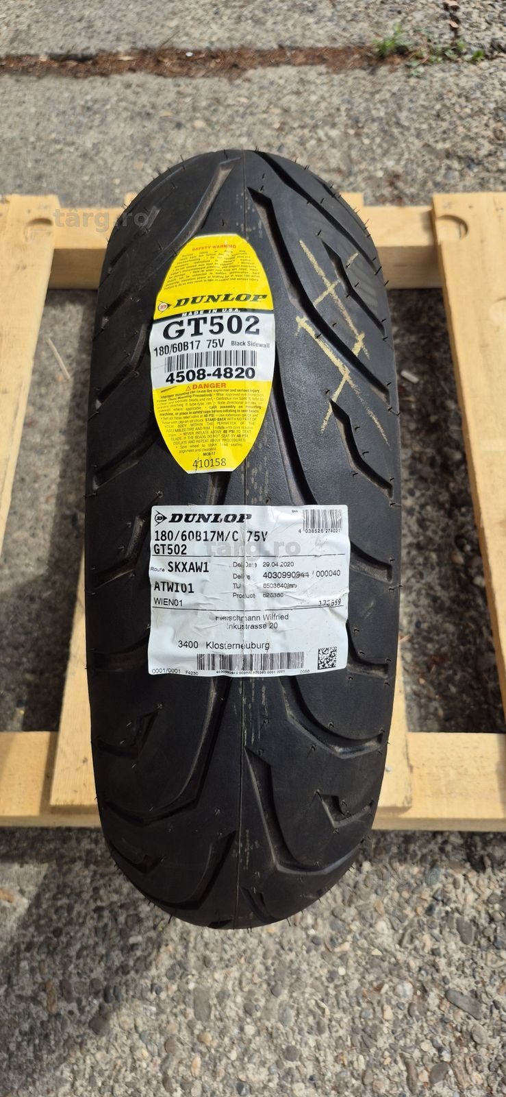 O anvelopa moto spate noua Dunlop GT502,180/60/B17,dot 2018.