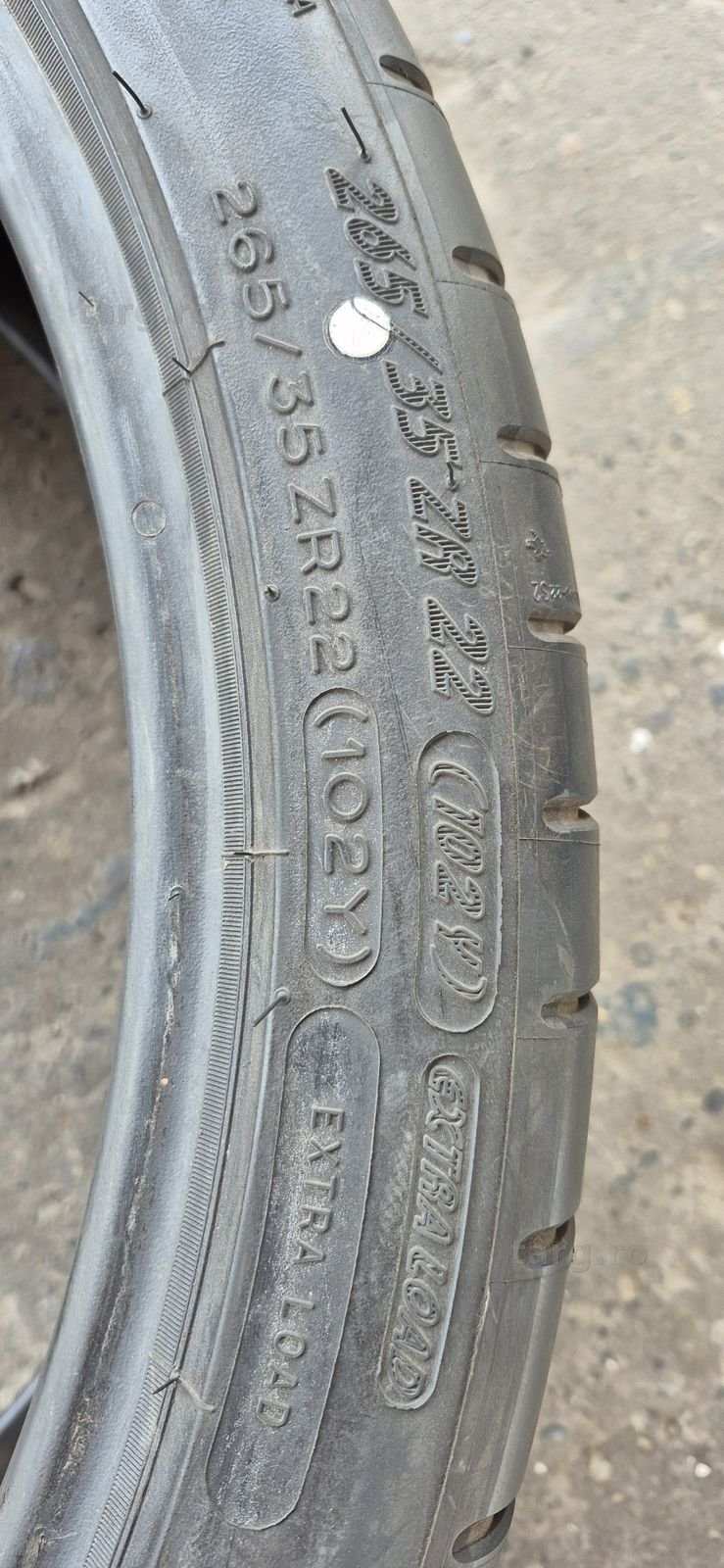 4 anvelope vara noi Michelin,fata 265/35/22,spate 295/30/22.Pretul este pe bucata. 6