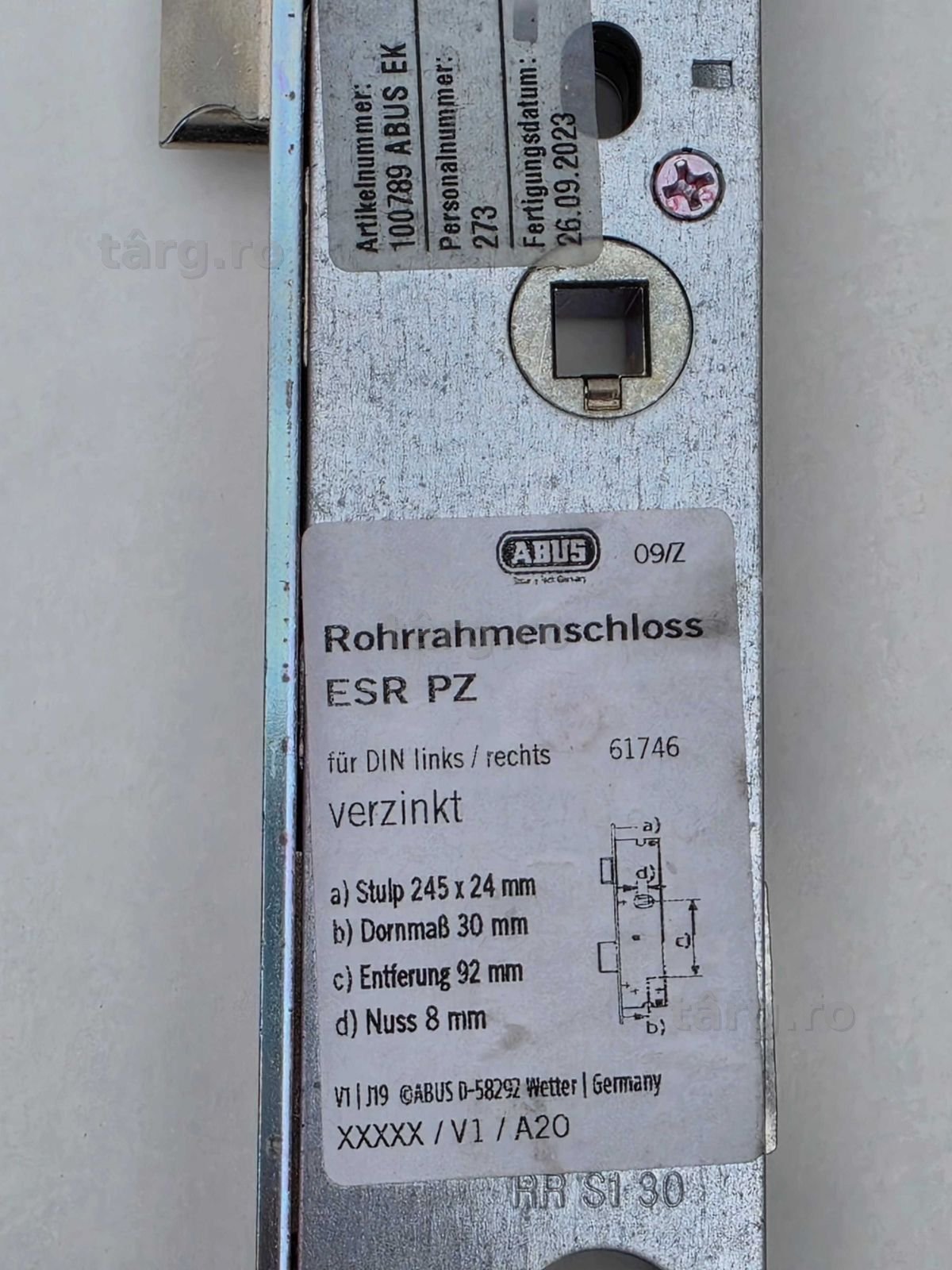 Broasca usa / Încuietoare Abus 61746 ESR PZ LR Z 30 92 24 2