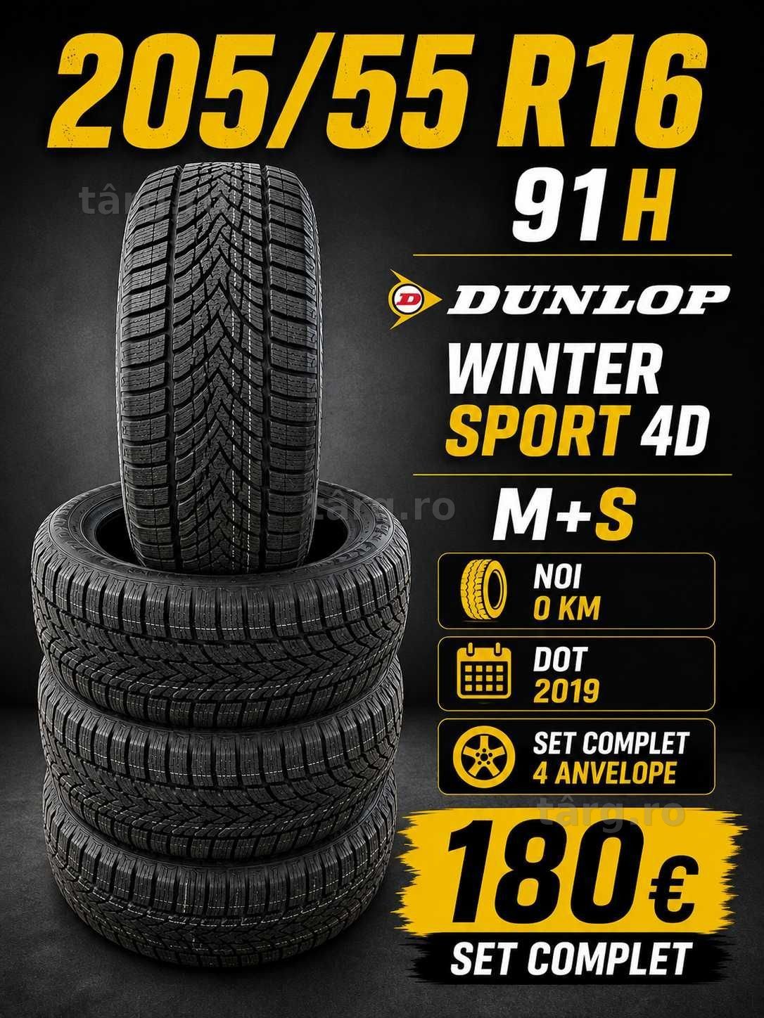 Anvelope noi Dunlop Winter Sport 4D 205/55 R16 91H M+S – 0 km