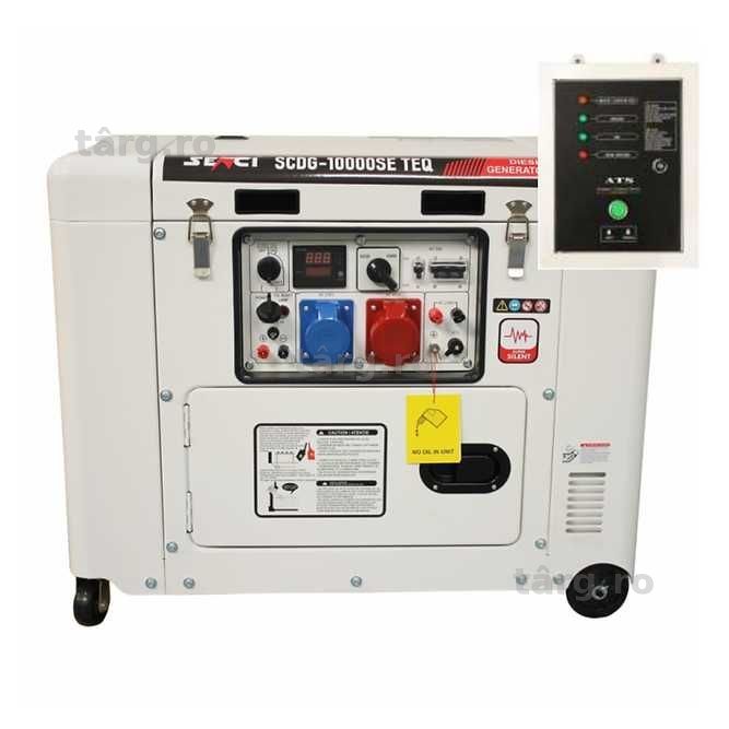 Generator insonorizat diesel SENCI SCDG-10000SE TEQ Pmax 9.4kVA 230V/400V cu ATS inclus
