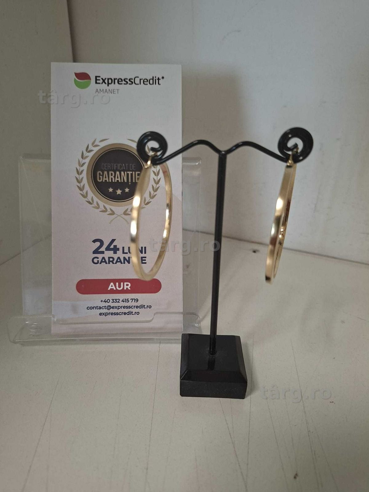 (Ag33)Cercei Aur 14K/Garantie 2 ani